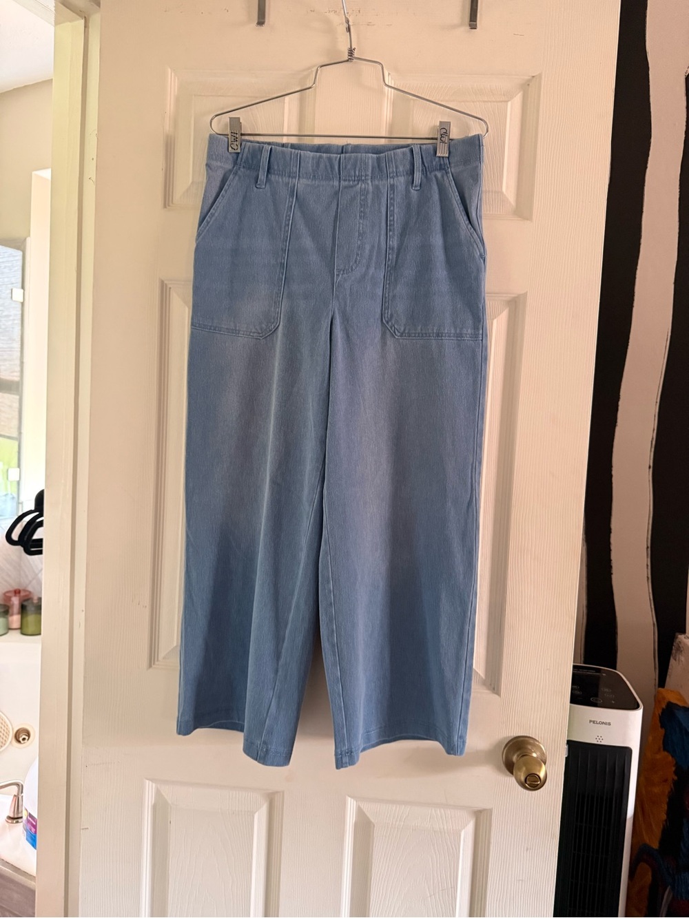 Light Blue Wide Leg Utility Pants
